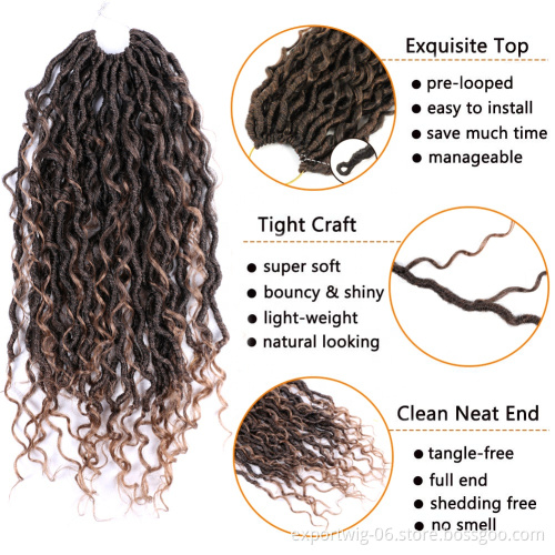 Crochet River Locs Hair 18inches For African Women Goddess Braiding Hair Extension Passion Twist Soft Locs River Locs Hair